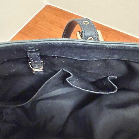 Coach Signature Stripe Mixed Media Medium Tote F11529 Shoulder HandbagAuthentic - Picture 9 of 12